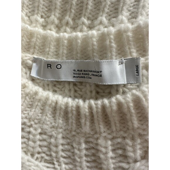 Iro Womens Sweater Ivory Size L Cable Knit Wool Alpaca Blend Jumper Pullover - Picture 3 of 4